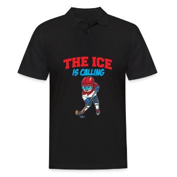 Eishockey - Männer Poloshirt - Schwarz - Vorne - Kai (181cm)