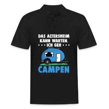 Camper Camping Wohnwagen Wohnmobile Geschenk Mann - Männer Poloshirt - Schwarz - Vorne - Kai (181cm)
