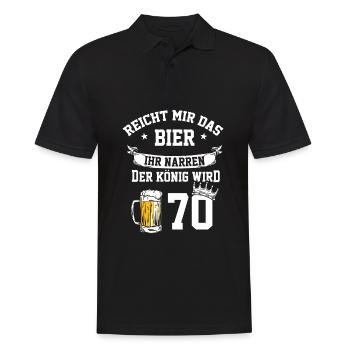 70 Bier Party Geburtstag Geschenk Idee - Männer Poloshirt - Schwarz - Vorne - Kai (181cm)