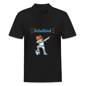 Schule Einschulung Schulanfang Schultüte Fußball - Männer Poloshirt - Schwarz - Vorne - Kai (181cm)