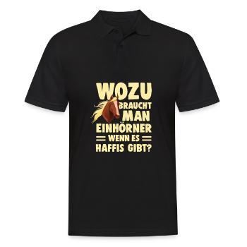 Haflinger Pferd Haffi Ponny Geschenk Reiten - Männer Poloshirt - Schwarz - Vorne - Kai (181cm)