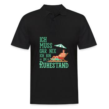 Ruhestand - Männer Poloshirt - Schwarz - Vorne - Kai (181cm)