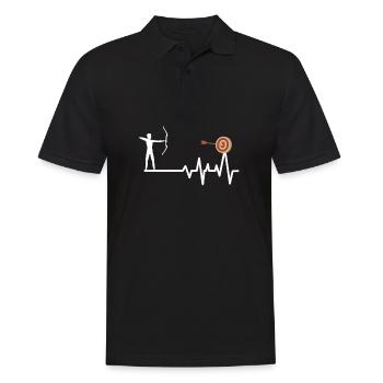 Bogenschießen - Männer Poloshirt - Schwarz - Vorne - Kai (181cm)