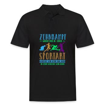 Zehnkampf - Männer Poloshirt - Schwarz - Vorne - Kai (181cm)