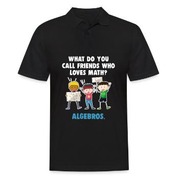 maths - Men's Polo Shirt - black - Front - Kai (181cm)