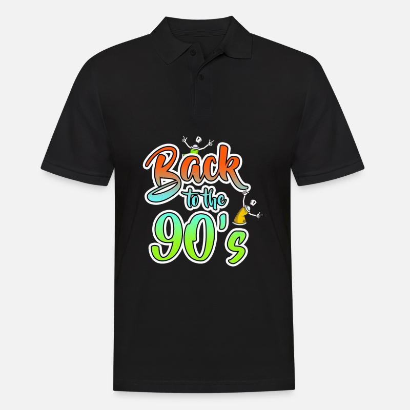 90er - Männer Poloshirt - Schwarz