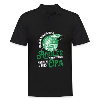 Angler Opa - Männer Poloshirt - Schwarz - Vorne - Kai (181cm)