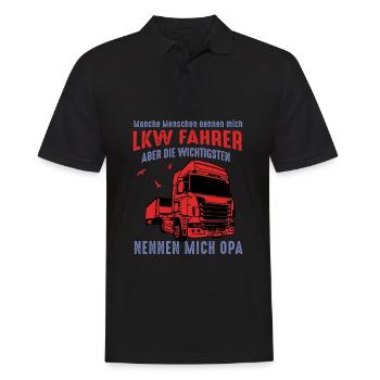 Opa LKW Fahrer - Männer Poloshirt - Schwarz - Vorne - Kai (181cm)