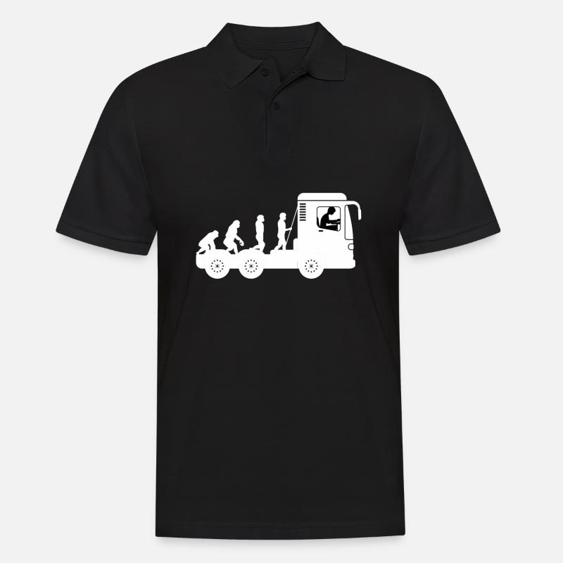 Truck driver Evolution - Men's Polo Shirt - black