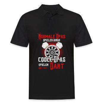Dart Opa - Männer Poloshirt - Schwarz - Vorne - Kai (181cm)