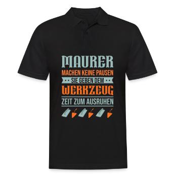 Maurer - Männer Poloshirt - Schwarz - Vorne - Kai (181cm)
