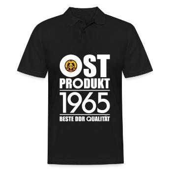 OSTPRODUKT 1965 DDR OSSI 61. GEBURTSTAG - Männer Poloshirt - Schwarz - Vorne - Kai (181cm)