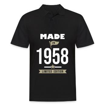 MADE IN 1958 cadeau anniversaire 63 ans - Polo Homme - noir - Devant - Kai (181cm)