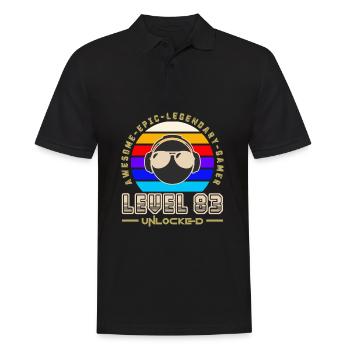 Level 83 - Men's Polo Shirt - black - Front - Kai (181cm)