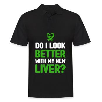 Organspende Leber | Organspender Arzt Geschenkidee - Männer Poloshirt - Schwarz - Vorne - Kai (181cm)