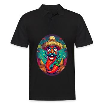 5 de Mayo Party Drinko de Mayo Chili Sombrero - Men's Polo Shirt - black - Front - Kai (181cm)