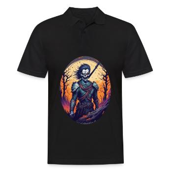 Gruseliges Halloween-partykostüm, Zombie-krieger - Men's Polo Shirt - black - Front - Kai (181cm)