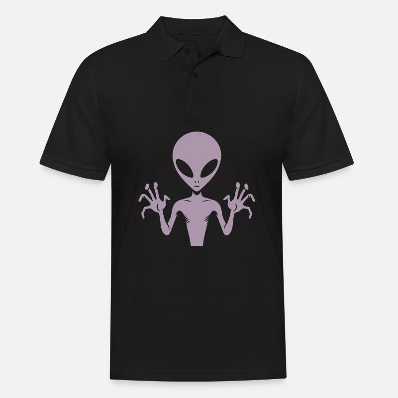 Alien-Außerirdischer-Körper-Silhouette mit Händen - Männer Poloshirt - Schwarz