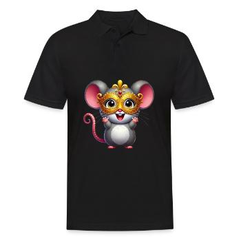 Mardi Gras Mouse Rat Mask Carnival - Men's Polo Shirt - black - Front - Kai (181cm)