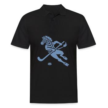 Minimalistisches Zebra Eishockey Silhouette - Men's Polo Shirt - black - Front - Kai (181cm)