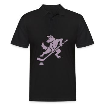 Husky Silhouette Hockey sur glace Design minimaliste - Polo Homme - noir - Devant - Kai (181cm)