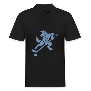 Husky Silhouette Hockey sur glace Design minimaliste - Polo Homme - noir - Devant - Kai (181cm)
