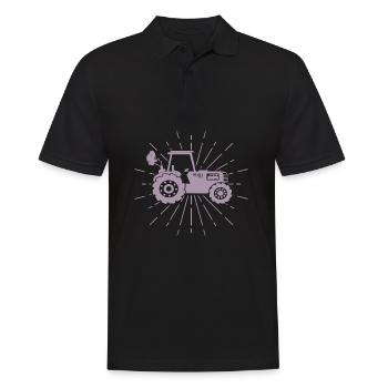 Silhouette de tracteur Minimaliste Agriculture - Polo Homme - noir - Devant - Kai (181cm)