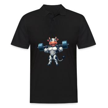 Entraînement d’haltère de vache forte Entraînement de fitness - Polo Homme - noir - Devant - Kai (181cm)