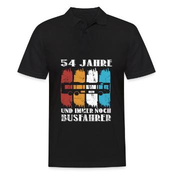 Busfahrer 54 Jahre Busfahren 54 Geburtstag Spruch - Männer Poloshirt - Schwarz - Vorne - Kai (181cm)