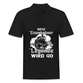 40 Geburtstag Eisenbahner Eisenbahn Beruf Spruch - Männer Poloshirt - Schwarz - Vorne - Kai (181cm)