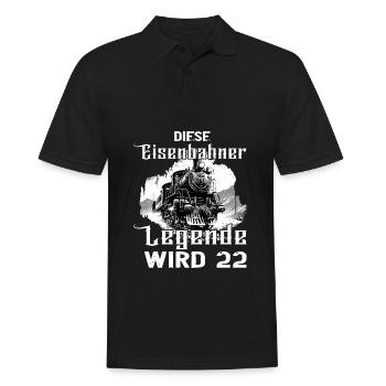 Eisenbahner 22 Geburtstag Beruf Eisenbahn Spruch - Männer Poloshirt - Schwarz - Vorne - Kai (181cm)