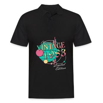 Millésime 1983 40e anniversaire 40 ans classique - Polo Homme - noir - Devant - Kai (181cm)