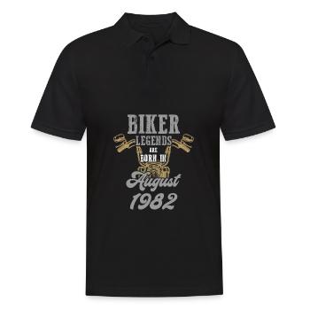 GEBURTSTAG MOTORRAD 1982 BORN TO RIDE - Männer Poloshirt - Schwarz - Vorne - Kai (181cm)