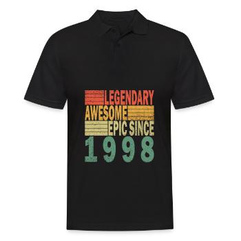 25. Geburtstag Jahrgang 1998 Vintage 1998 - Männer Poloshirt - Schwarz - Vorne - Kai (181cm)