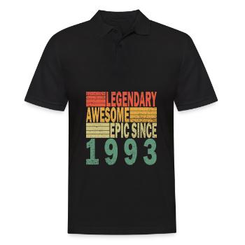 30. Geburtstag Jahrgang 1993 Vintage 1993 - Männer Poloshirt - Schwarz - Vorne - Kai (181cm)