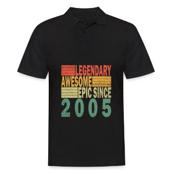 18. Geburtstag Jahrgang 2005 Vintage 2005 - Männer Poloshirt - Schwarz - Vorne - Kai (181cm)