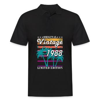 1988 Millésime Anniversaire Année de naissance 1988 Cadeau - Polo Homme - noir - Devant - Kai (181cm)