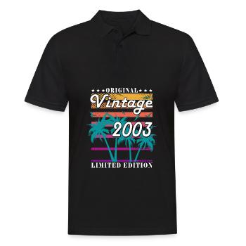 2003 Vintage Birthday Year of birth 2003 Gift - Men's Polo Shirt - black - Front - Kai (181cm)