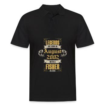 Fischer Angler Geburtstag 2002 - Männer Poloshirt - Schwarz - Vorne - Kai (181cm)