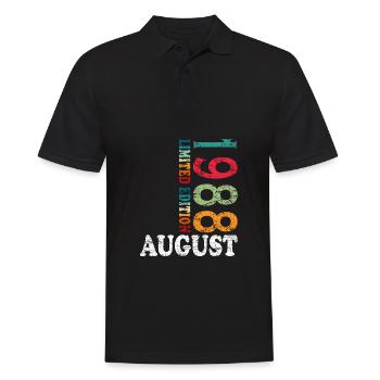 Août 1988 Anniversaire Août 1988 Août - Polo Homme - noir - Devant - Kai (181cm)