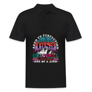 40. Geburtstag Jahrgang 1983 Vintage 1983 - Männer Poloshirt - Schwarz - Vorne - Kai (181cm)