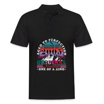 18. Geburtstag Jahrgang 2005 Vintage 2005 - Männer Poloshirt - Schwarz - Vorne - Kai (181cm)