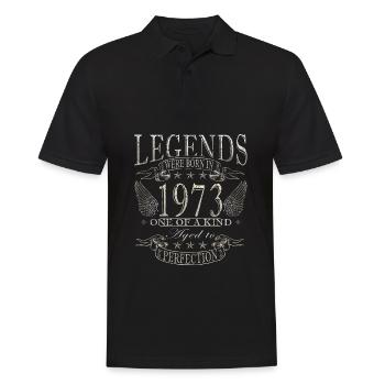 1973 Jahrgang Geburtstag Geburtsjahr 1973 Geschenk - Männer Poloshirt - Schwarz - Vorne - Kai (181cm)