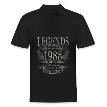 1988 Vintage Anniversaire Année de naissance 1988 Cadeau - Polo Homme - noir - Devant - Kai (181cm)