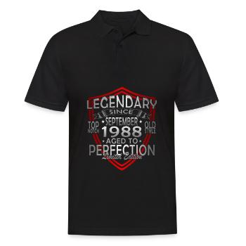 Septembre 1988 Anniversaire Septembre 1988 Septembre - Polo Homme - noir - Devant - Kai (181cm)