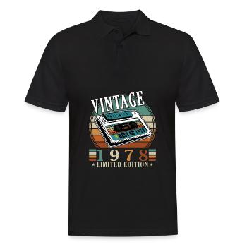 45th Birthday Vintage 1978 Vintage 1978 - Men's Polo Shirt - black - Front - Kai (181cm)