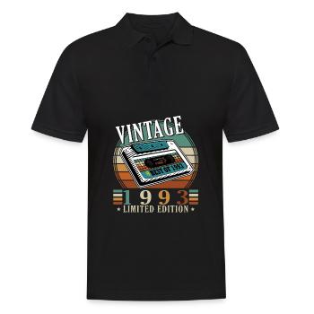 30. Geburtstag Jahrgang 1993 Vintage 1993 - Männer Poloshirt - Schwarz - Vorne - Kai (181cm)