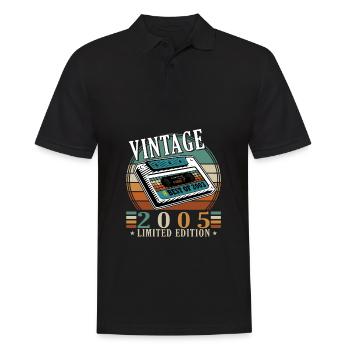 18. Geburtstag Jahrgang 2005 Vintage 2005 - Männer Poloshirt - Schwarz - Vorne - Kai (181cm)