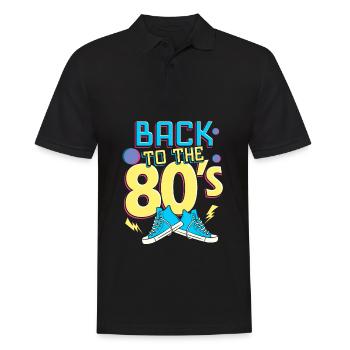 Retour aux années 80 - Zürück in die 80er - Rétro - Polo Homme - noir - Devant - Kai (181cm)