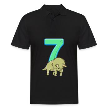 Cadeau de dinosaure 7ème anniversaire Dino T-Rex - Polo Homme - noir - Devant - Kai (181cm)